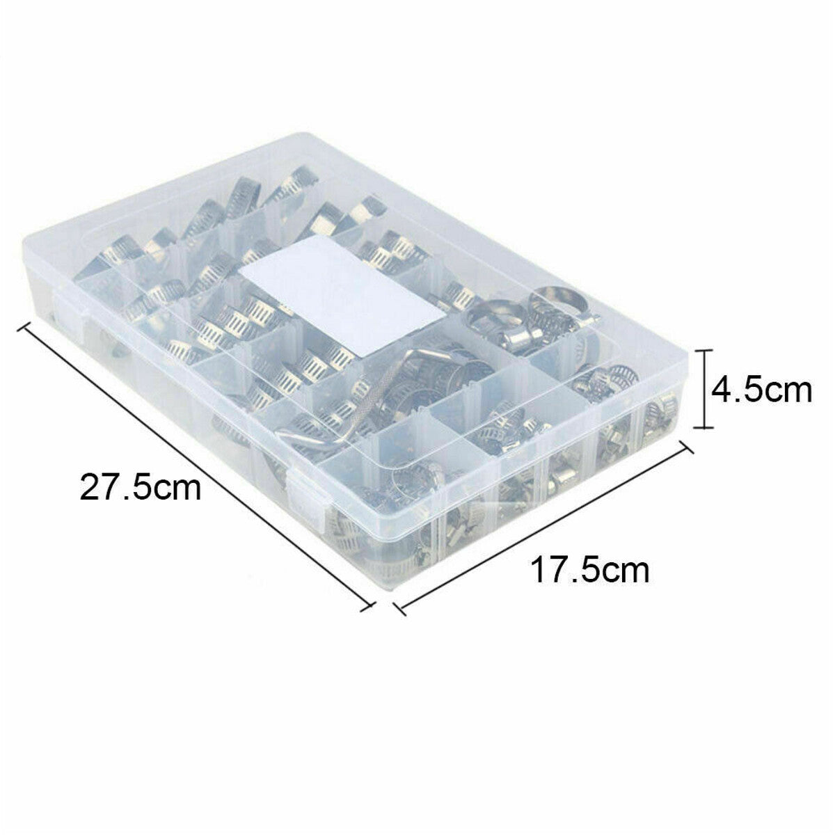 91pcs Stainless Steel Hose Clamps Clips Range Worm Gear Pipe Clamp Kit