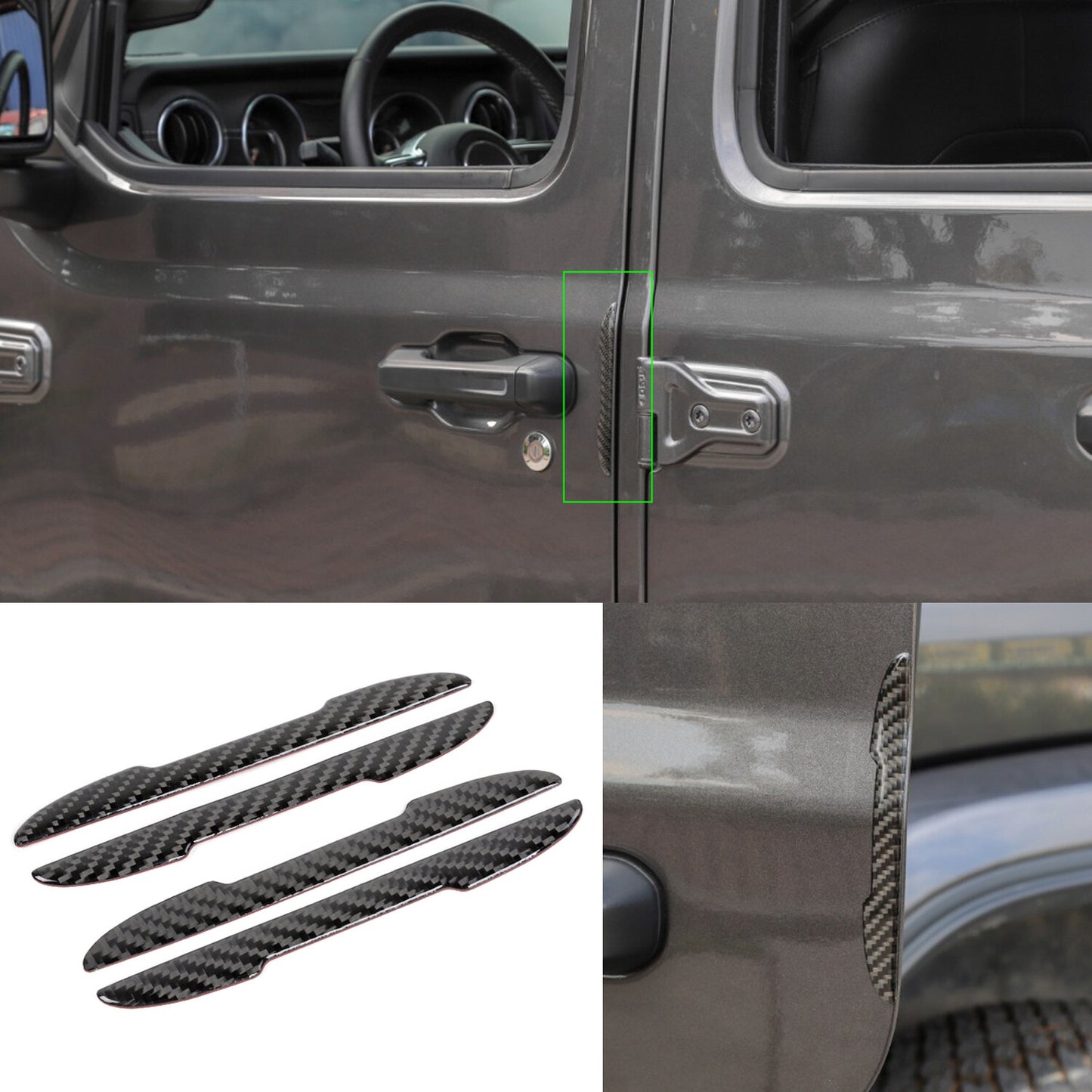Carbon Door Edge Guard Trim Molding Crash Scratch Protector for Jeep for Wrangler JL