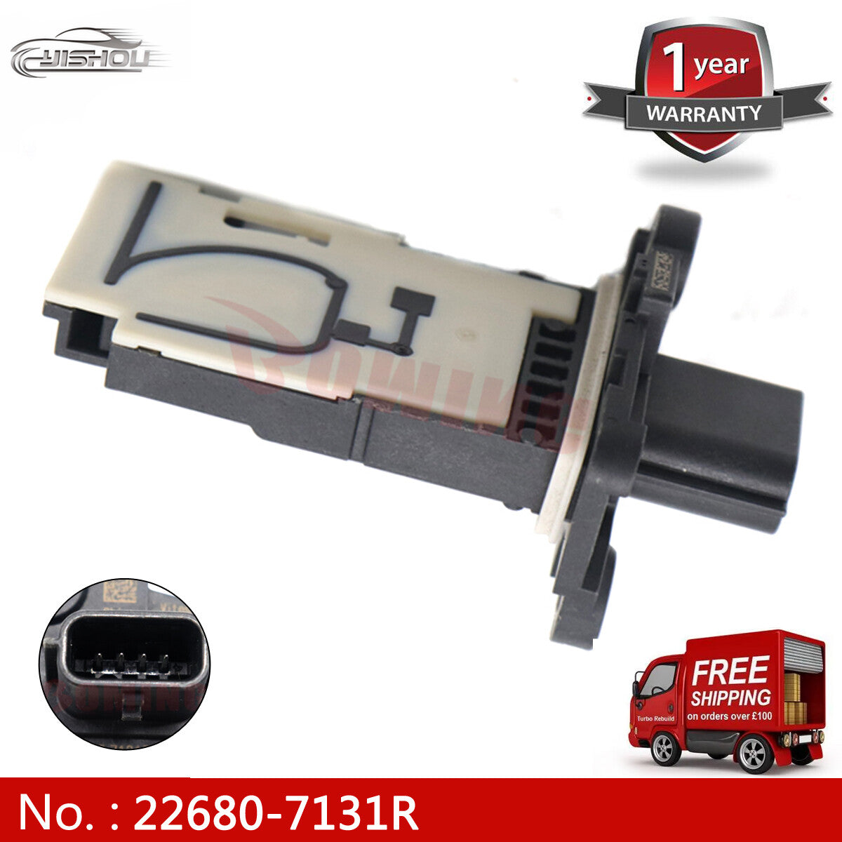 new mass air flow sensor 22680-7131R, suitable for Infiniti Q50 Q60 V6 3.0L 2016-2019 DOHC.