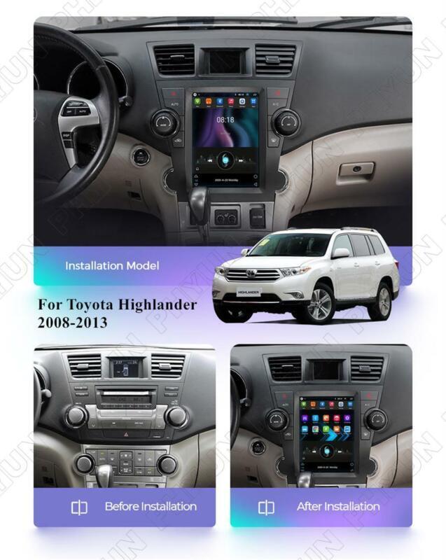 Radio player with GPS navigation for Highlander 2008 - 13 Android 10.1 main unit - n