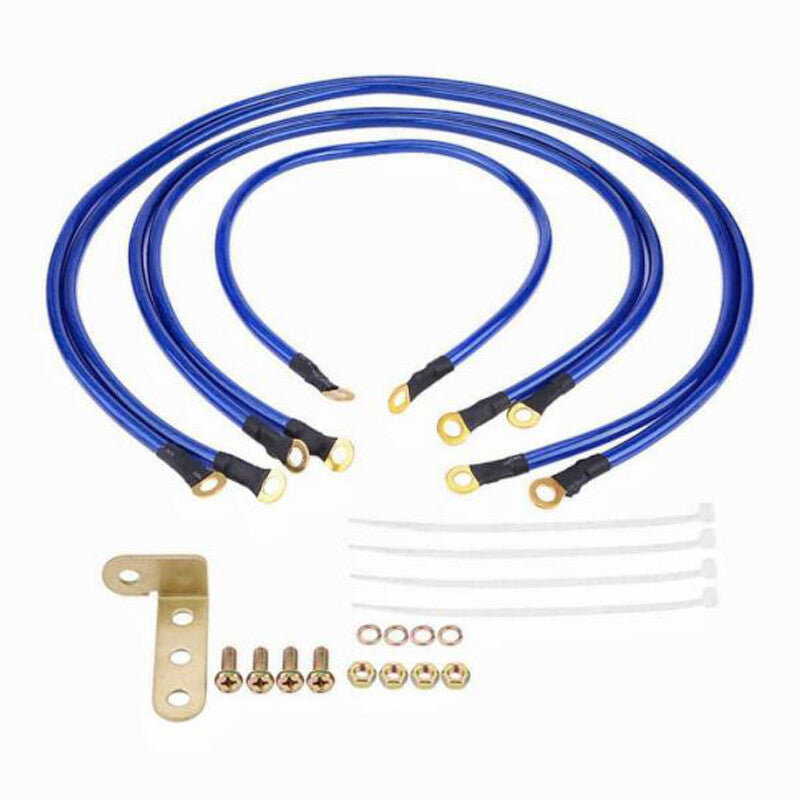 US STOCK 5Point Car Battery Earth Cable System Ground Grounding Wire Set v