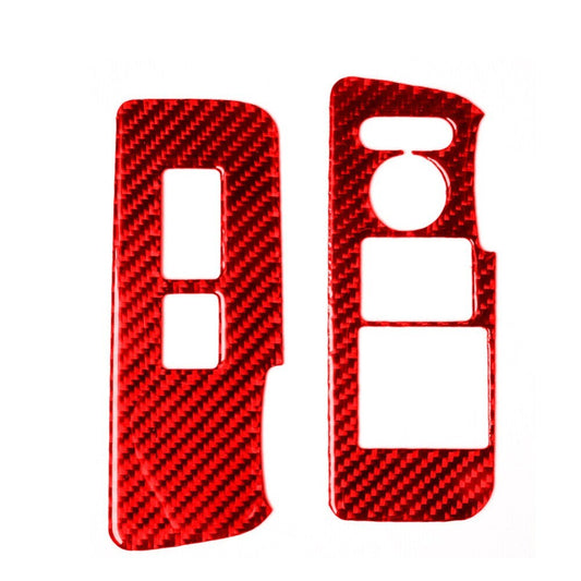 Carbon Fiber Window Switch Lift Panel Trim Cover for Honda for Civic Coupe 2013-15 n