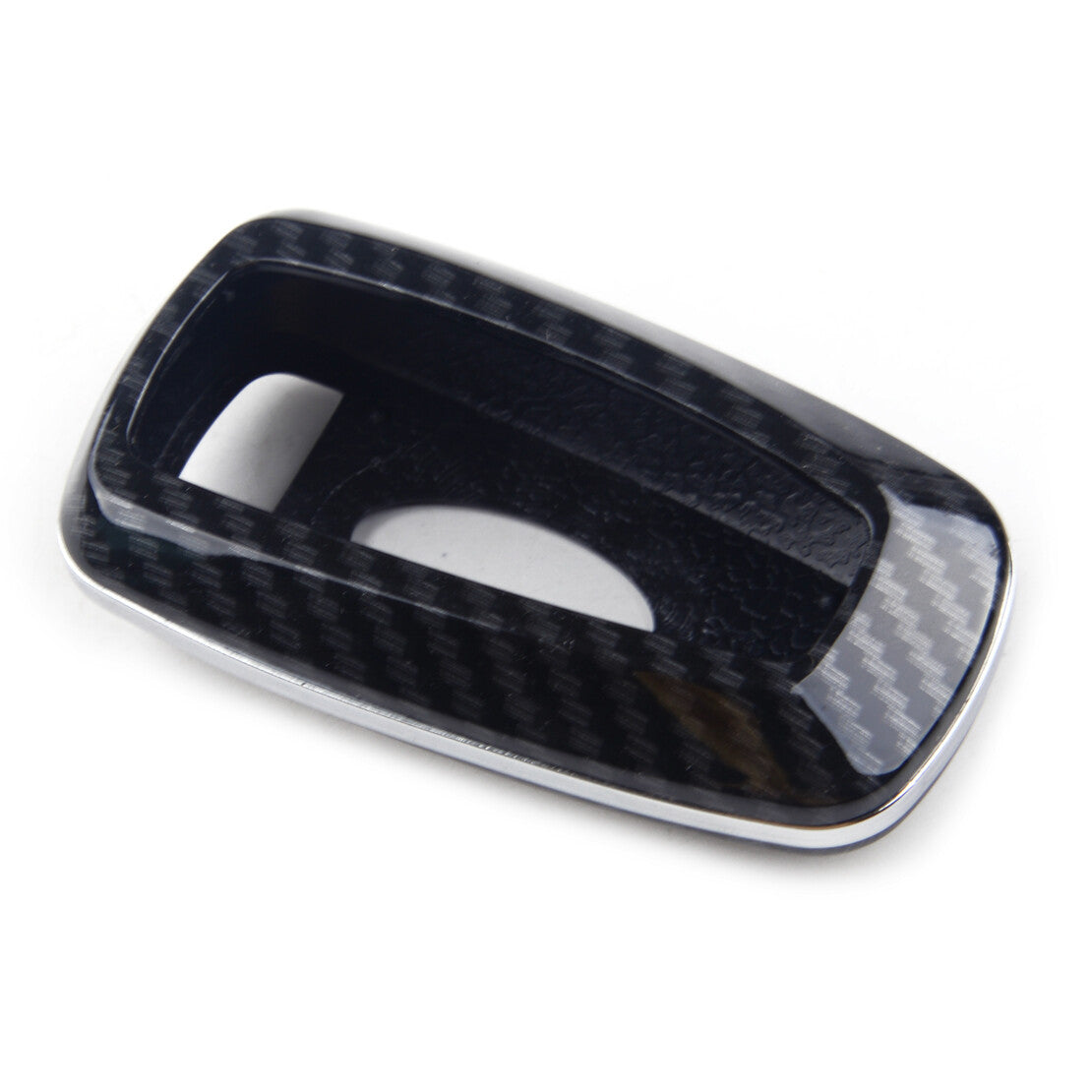 Carbon Remote Key Fob Case Cover Keychain Ring Fit for for Mustang Explorer v