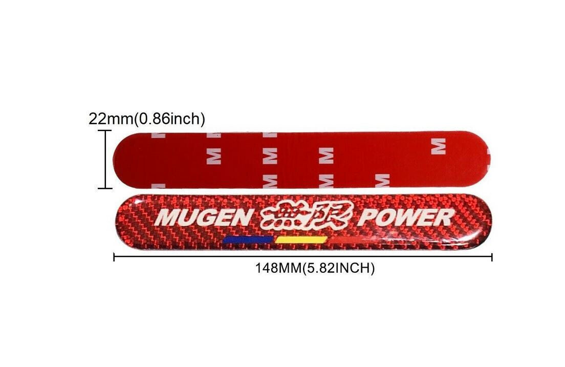 Car rear fender badge, door handle scratch-resistant sticker, Mugen red carbon 1x