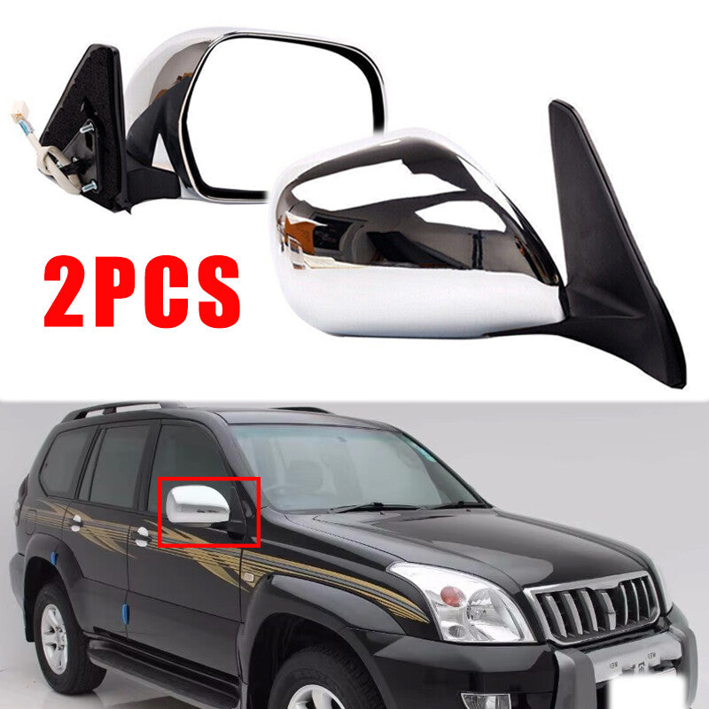 1Pair Rearview Side Mirror Assy 2Pcs for Toyota for Land Cruiser Prado LC120 2002-09