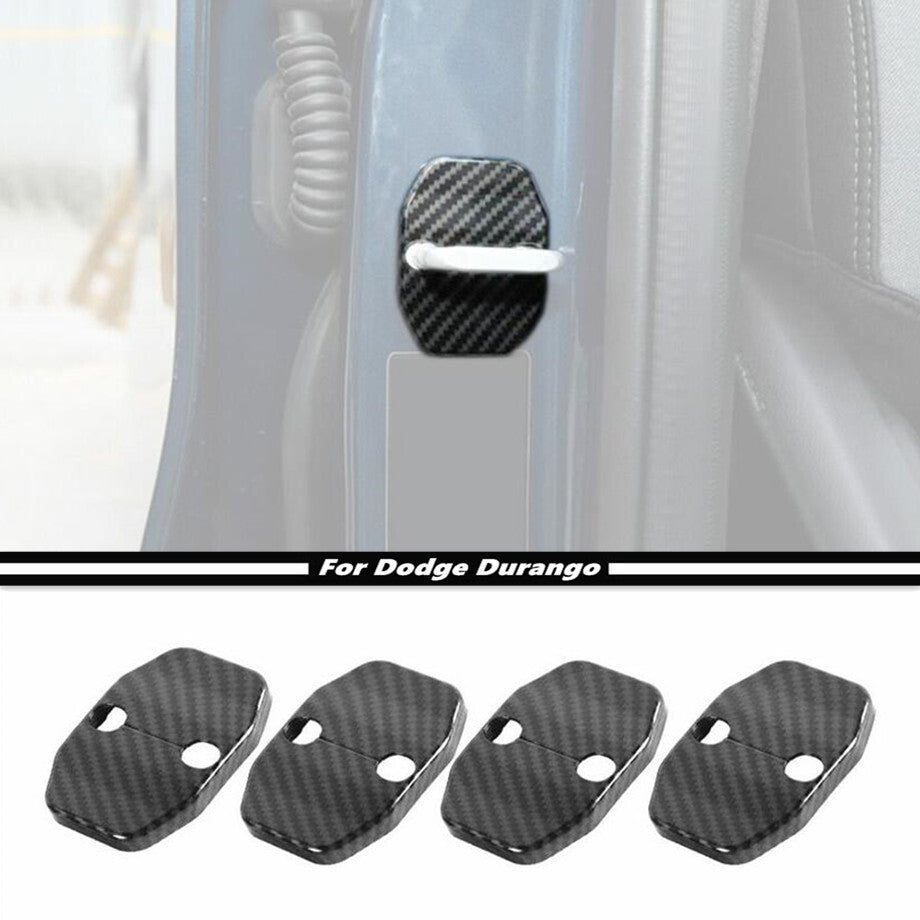 Carbon Car Door Lock Covers Protection Trim Accessories for Dodge Durango 11-24 v