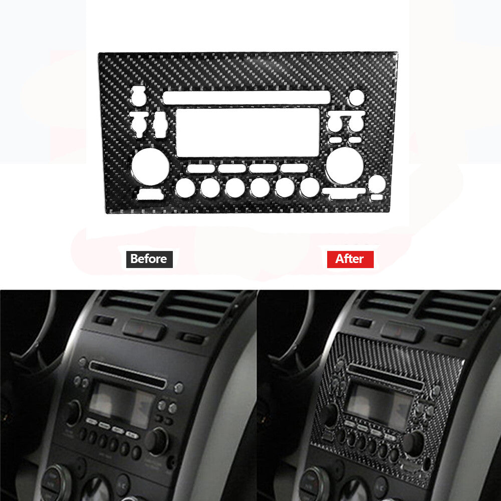 Red Carbon Fiber Climate control Cover Trim For Silverado for GMC for SIERRA 2014-2018 v