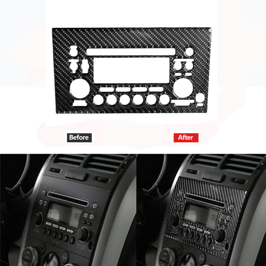Red Carbon Fiber Climate control Cover Trim For Silverado for GMC for SIERRA 2014-2018 v