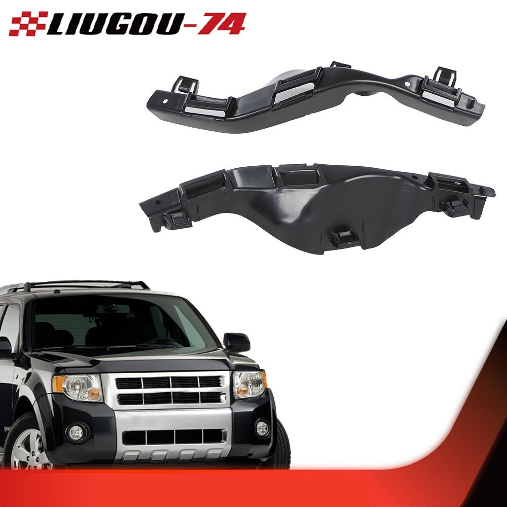 Fits 2008 - 2012 for Escape Front Bumper Bracket 2 Piece Set Left and Right Black - v