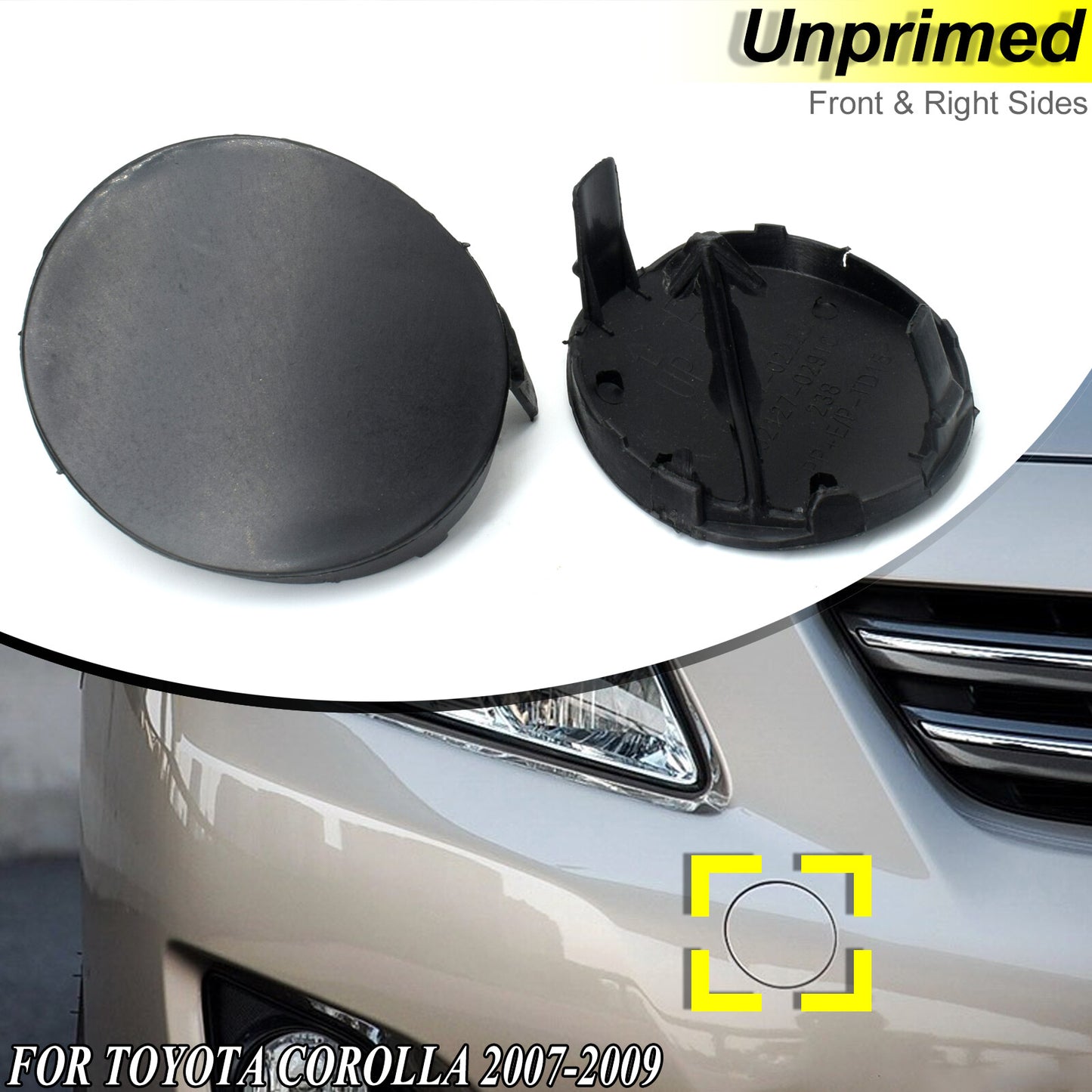 Car Tow Hook Cover Eye Cap for Corolla Ascent 07-10 Front Bumper Right Left Caps Q