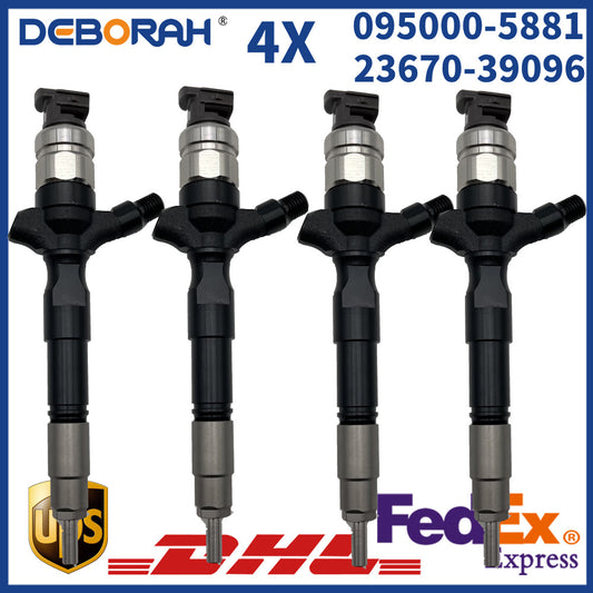 4X 095000-5881 23670-30050 Diesel Injector 23670-39095 23670-39096 for TOYOTA