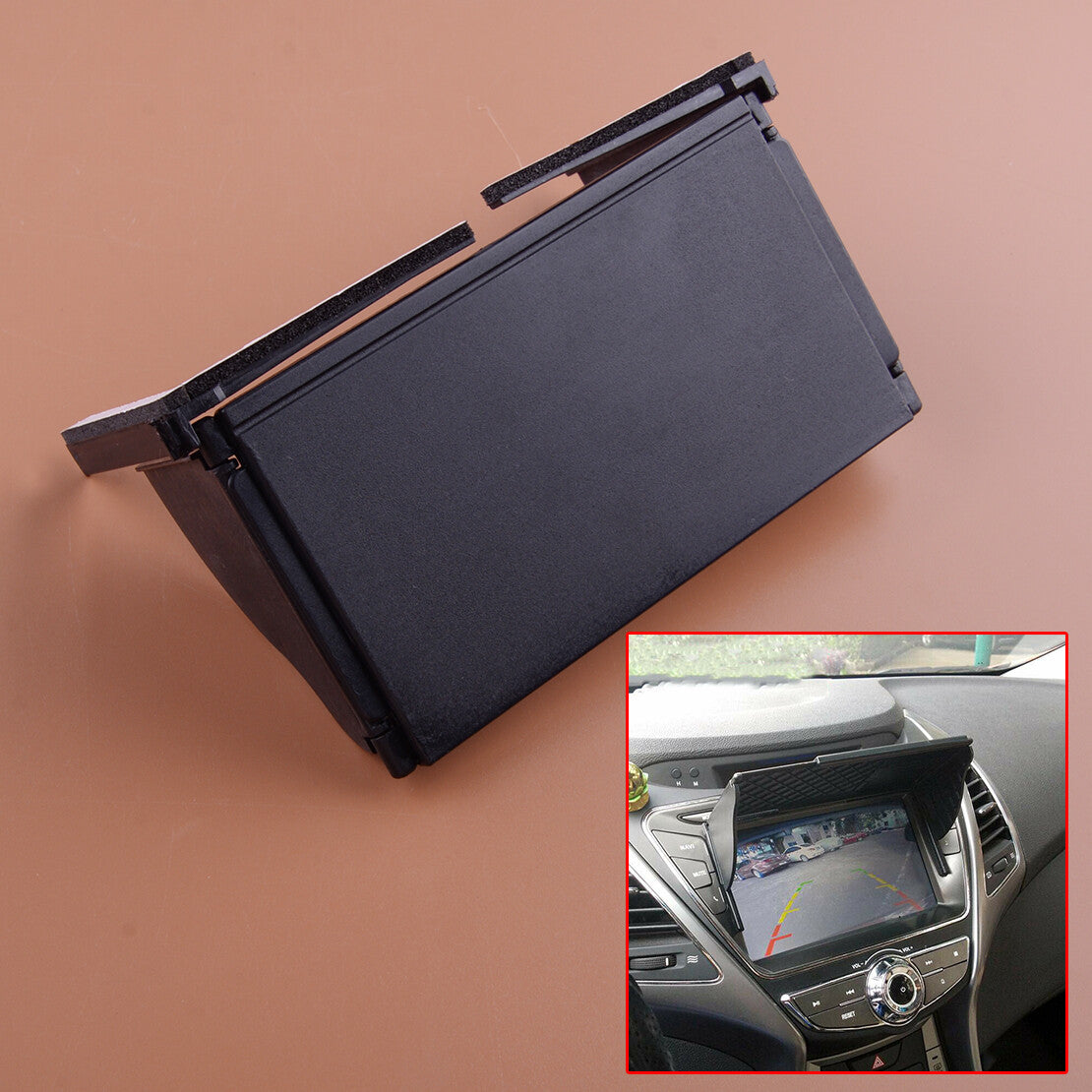 Adjustable Car GPS Navigation Stereo Radio Cover Hood Sun Visor Sunshade Plastic v
