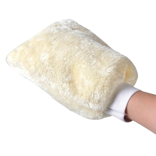 Car Auto Soft Sheepskin Lambswool Cleaning-Wash Glove Mitt Polishing Wax n