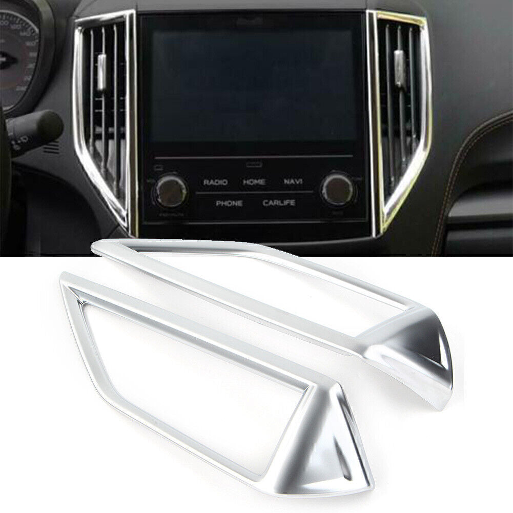 Fit for Subaru Forester 2019 2020 Matte Silver Front Middle Air Vent Cover Trim