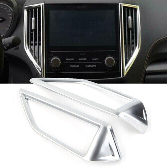 Fit for Subaru Forester 2019 2020 Matte Silver Front Middle Air Vent Cover Trim