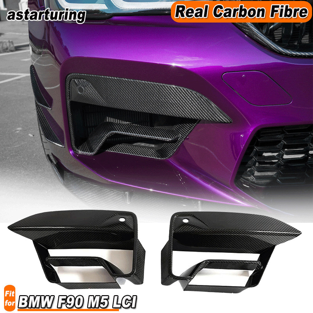 for BMW F90 M5 LCI 2021-24 Dry Carbon Front Bumper Upper Air Vent Lid Cover Trim