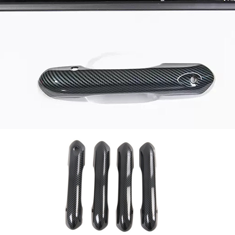 Carbon Fiber Exterior Car Door Handles Cover Trim For Explorer 2020-2024 v