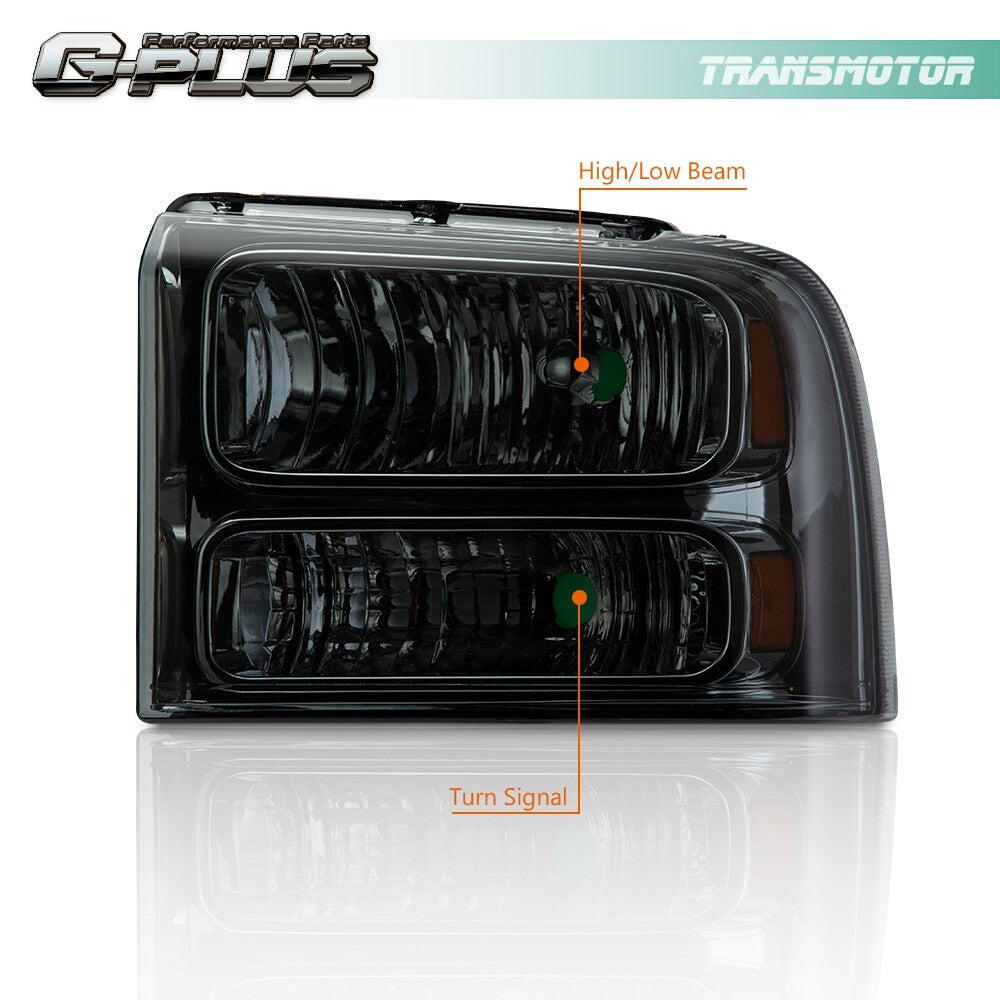 Suitable for 05 - 2007 F250 F350 F450 F550, excellent value smoke lens, amber corner light
