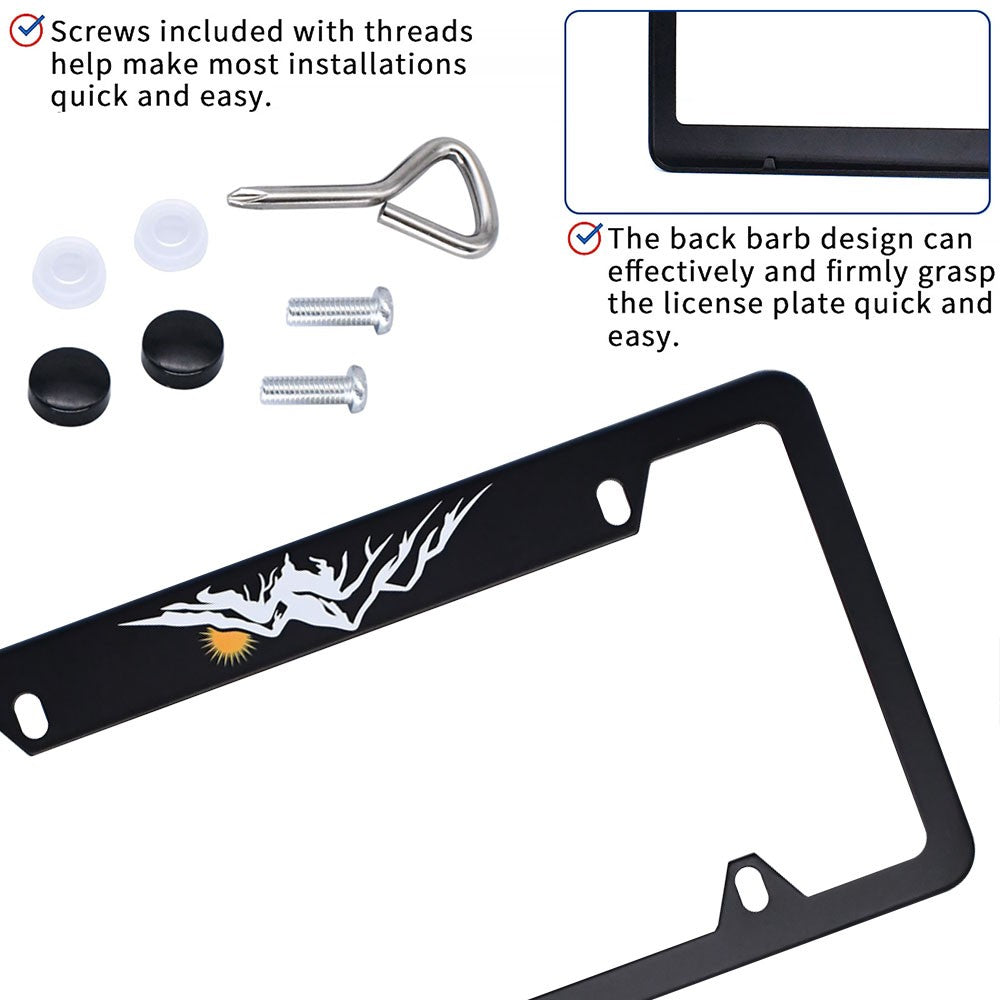 2 pcs for Toyota Highlander Mountains Sun Raised Car License Plate Frame Cover