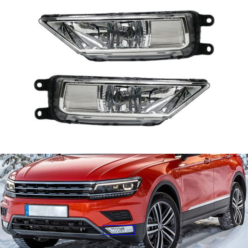 Front bumper fog lights with bulbs on both sides are applicable to 2016-2019 for Volkswagen for Tiguan AD1 models.