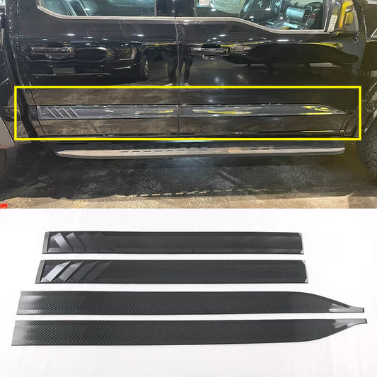 for Ford F150 2021-2023 Carbon Fiber Side Door Body Guard Molding Cover Trim