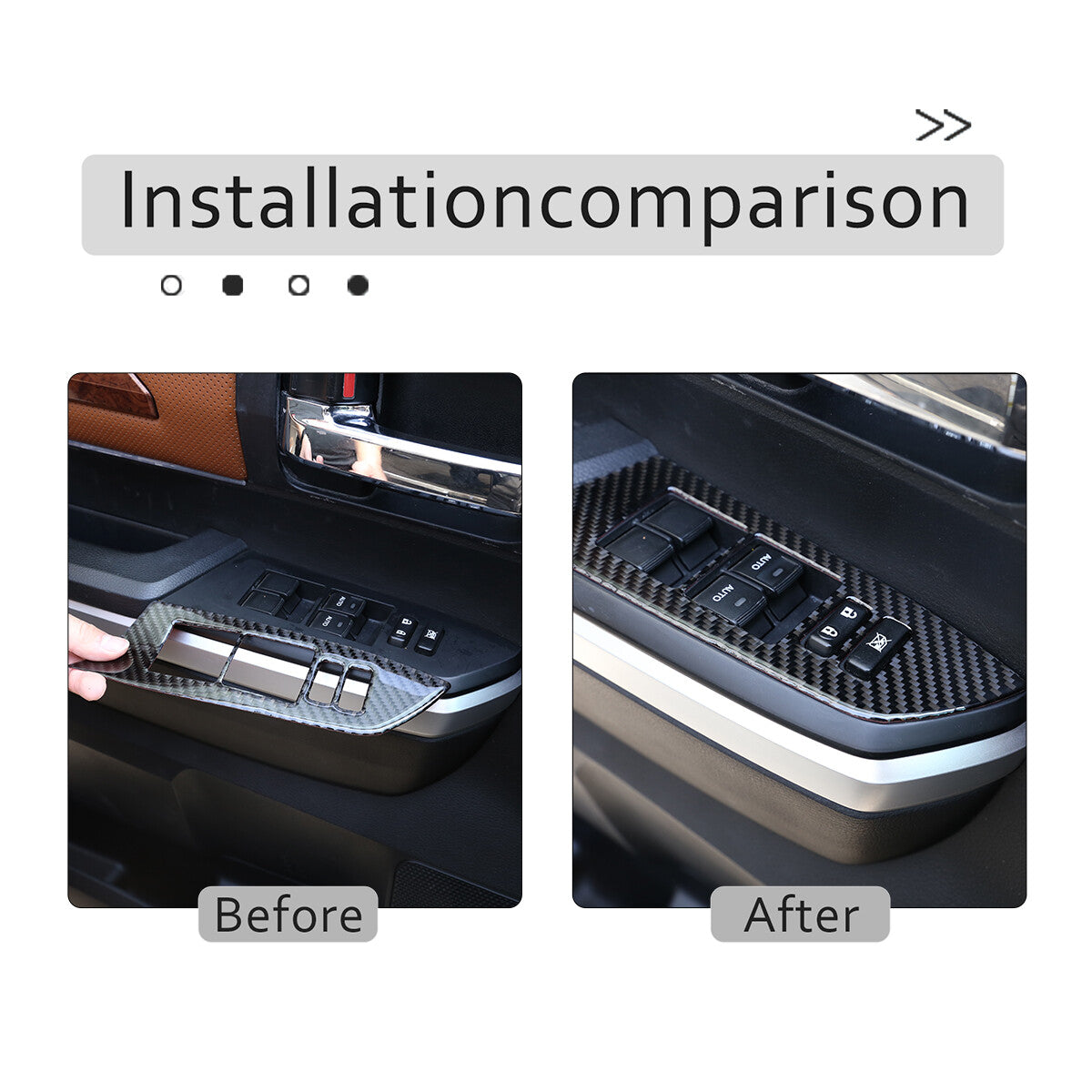 Carbon fiber interior door and window lift switch cover trim suitable for Tundra 14-21- n