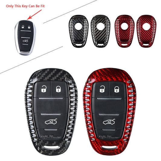 Carbon Fiber Keyless Fob for Smart Key Case Cover Fit for Alfa Romeo Giulia for Stelvio Q