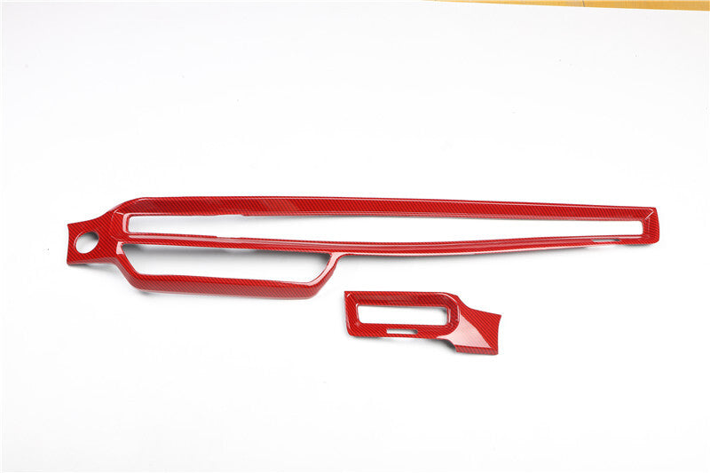 Center Console Dashboard Panel Cover for Honda for CIVIC 2022-2024 Red Carbon ABS n