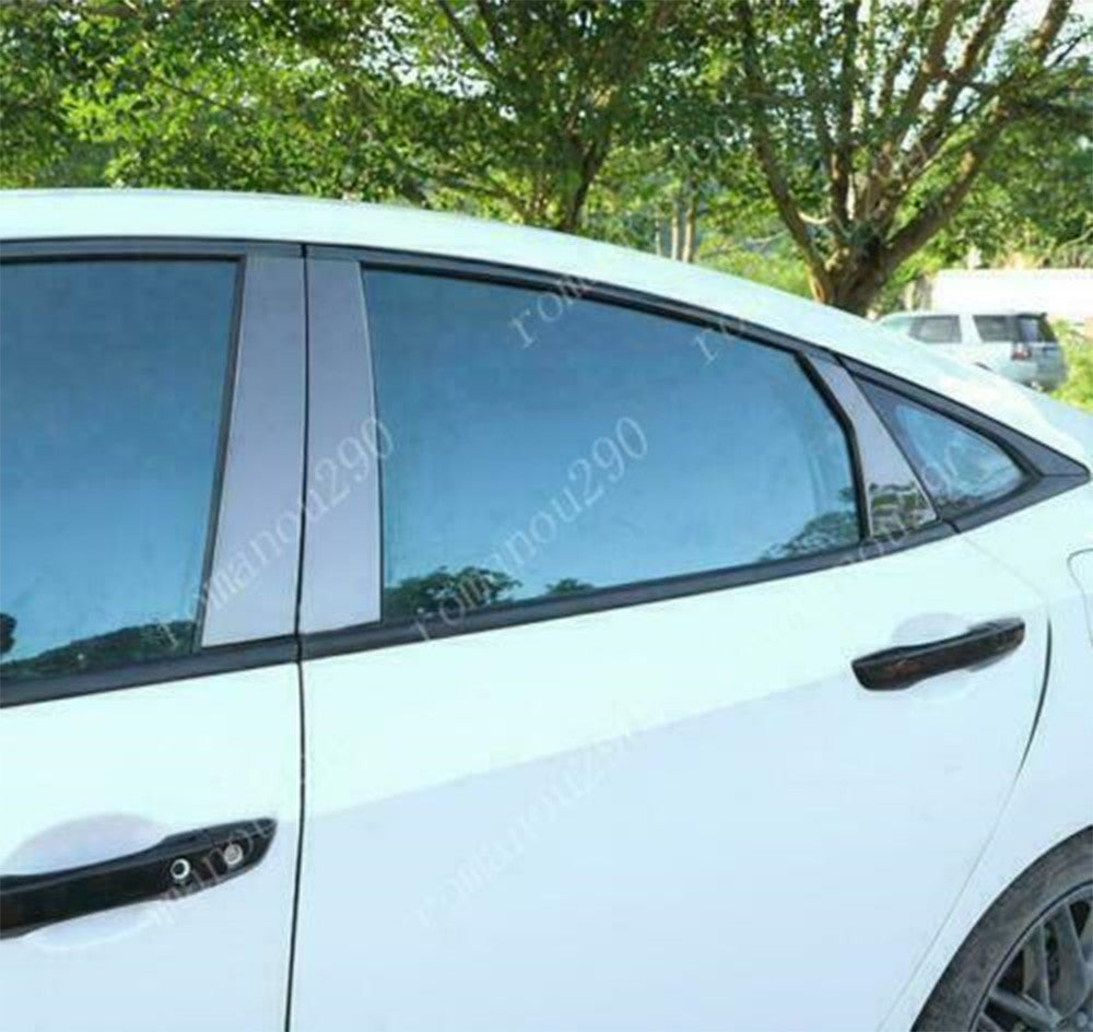 20x for Honda for Civic Sedan 2016-21 Black steel WindowPosts Strip Sill Cover Trim