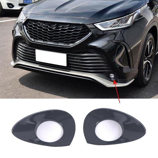 for Toyota Highlander XSE 20-2022 Glossy Black Front Fog Light Lamp Decor Cover
