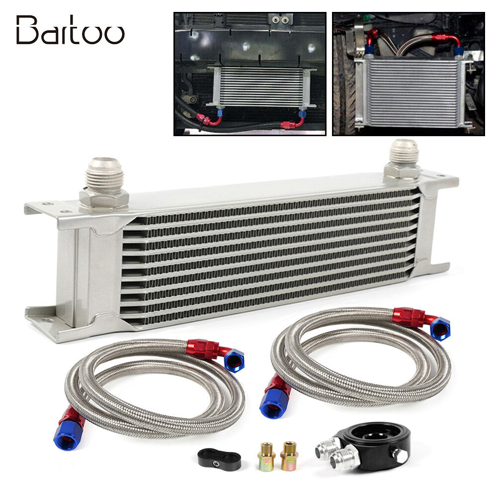 10 Rows Oil CoolerKit Universal Engine Transmission AN10 10AN Aluminium Alloy Q