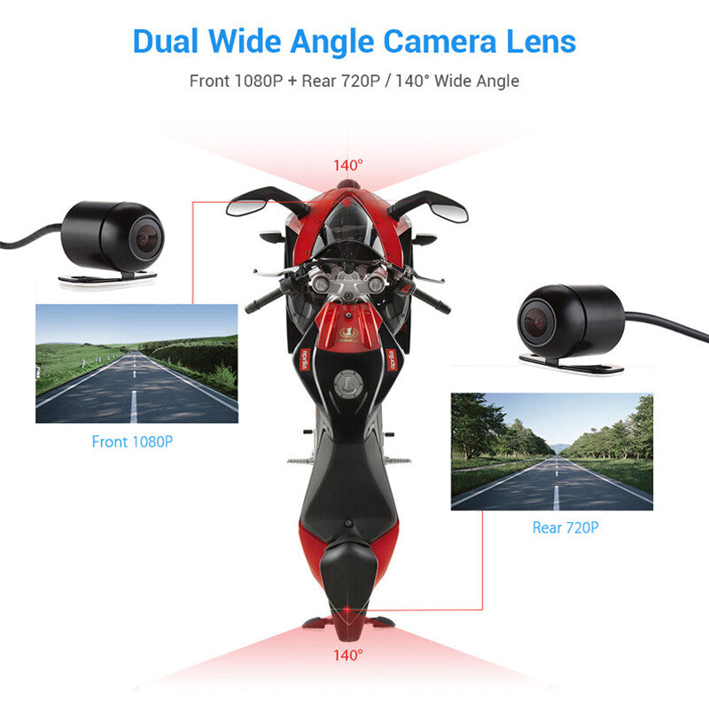 4-inch night vision dual-lens 1080P motorcycle driving wireless WiFi dashcam n