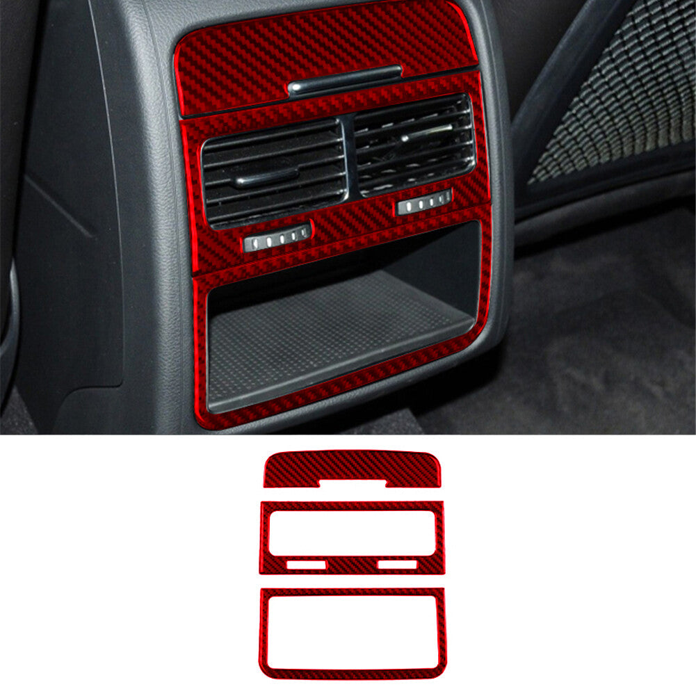 for Audi Q5 2009-2017 Red Gear Shift Frame Trim Cover Decoration Carbon Fiber v