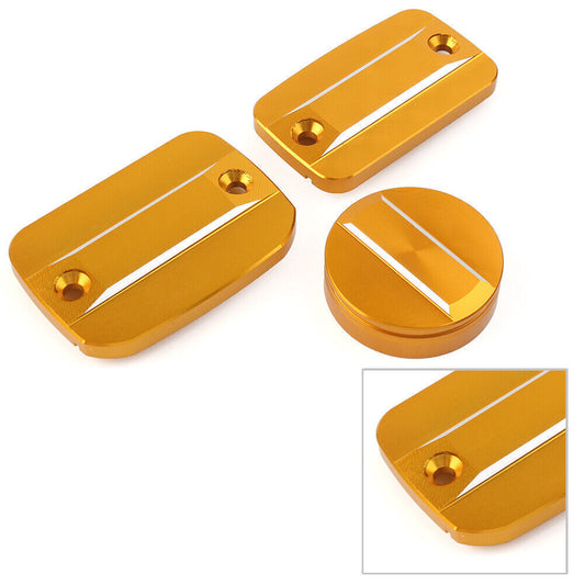 for DUCATI Scrambler 1100 Gold Front Rear Brake Clutch Reservoir Cover Cap Set Q