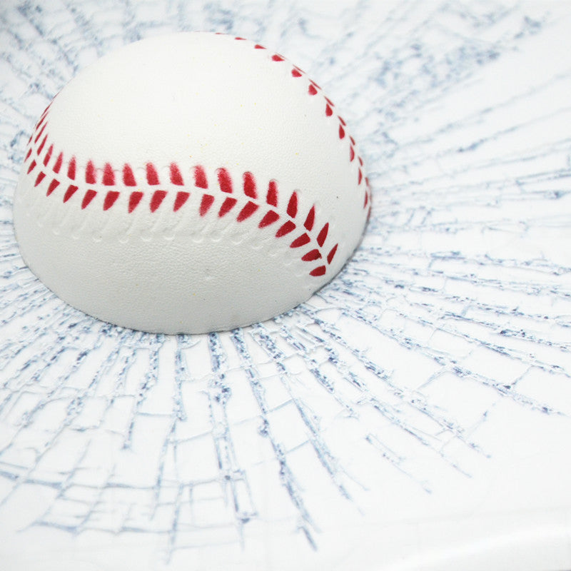 1Pc Car Window Self Adhesive Ball Hit Simulation 3D White Baseball Sticker Decal
