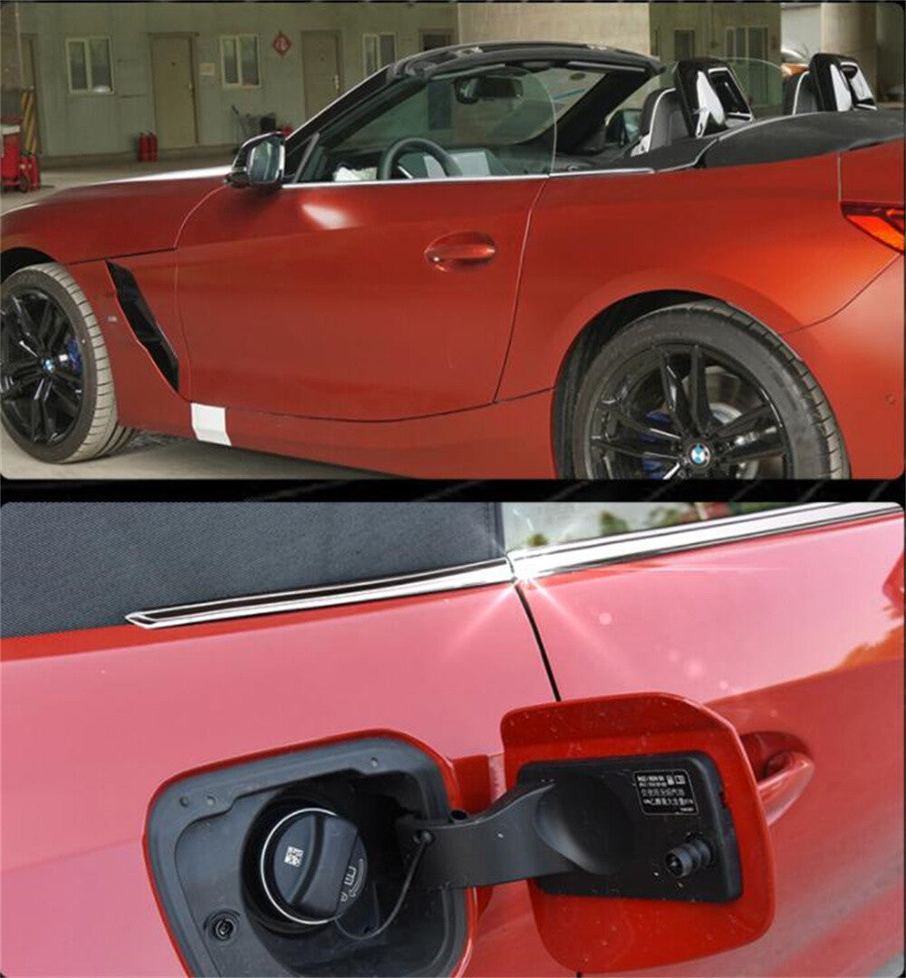 4Pcs Steel Chrome Window Bottom Strips Lower Panel Trim Kit for BMW Z4 2017-2020
