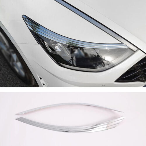 for Hyundai Sonata 2020-2023 Chrome Style Headlight Lamp Eyebrow Trims Cover 2X
