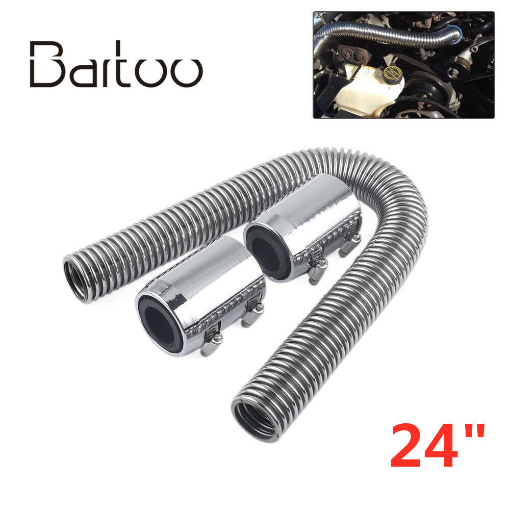 Universal 24â€?Stainless Steel Radiator Flexible Coolant Water Hose Kit With Caps