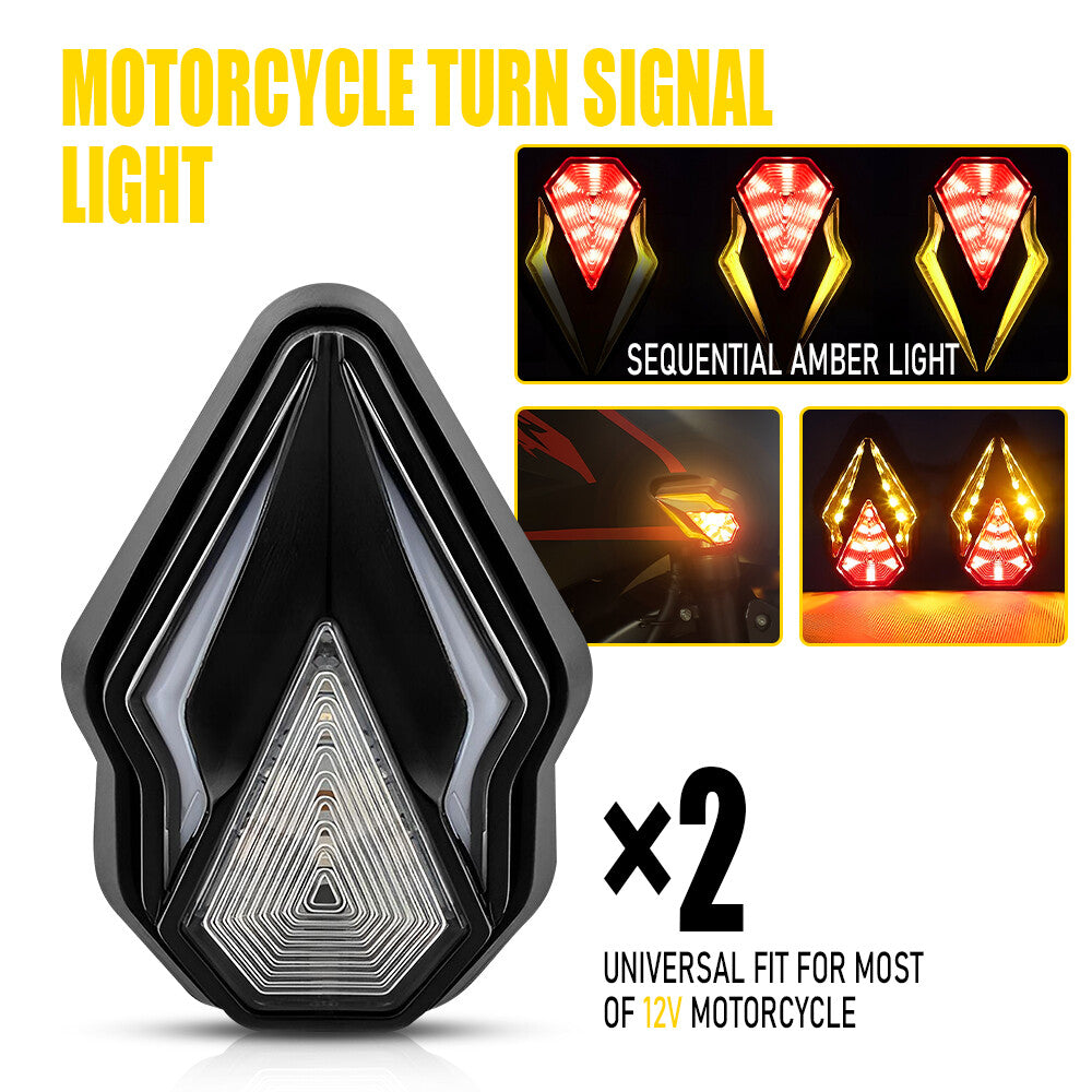 Flush Motorcycle Install Turn Signal Flashing Indicator Led Light DRL Red Amber B- v