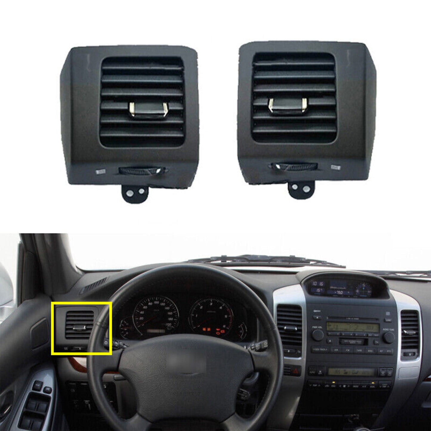 Air vent socket replacement part for Toyota for Land Cruiser Prado 120 and for Lexus GX470. (03-09)