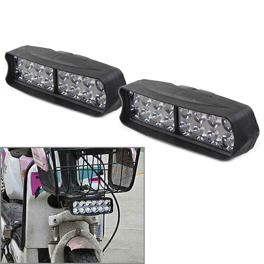 Pair Motorcycle Headlight Spot Fog Light 16-LED Headlamp For Car UTV ATV Q