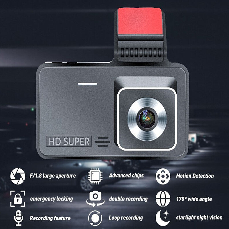 1080P HD Dash Cam Car DVR Front Rear Dual Lens Camera Video Recorder v