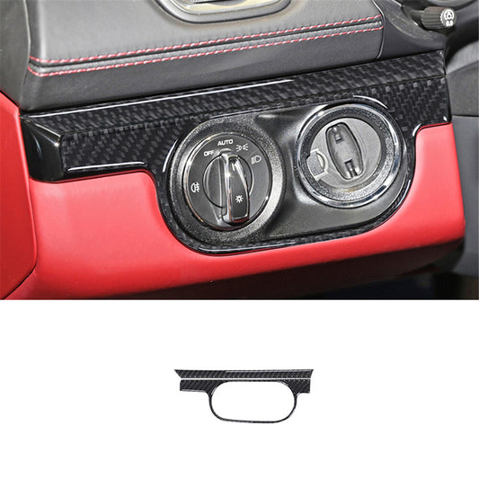 2Pcs Red Carbon Fiber Front Defogging Frame Cover Trim for KIA Cadenza 2014-2016 v