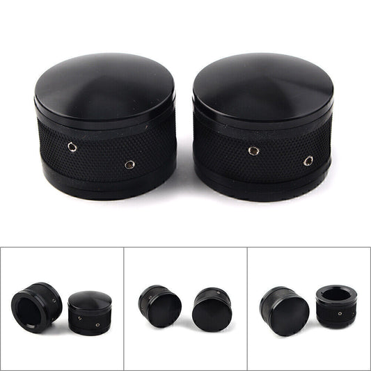 for Harley Sportster Softail Road King CNC Front Axle Nut Cover Cap Black 2pcs Q