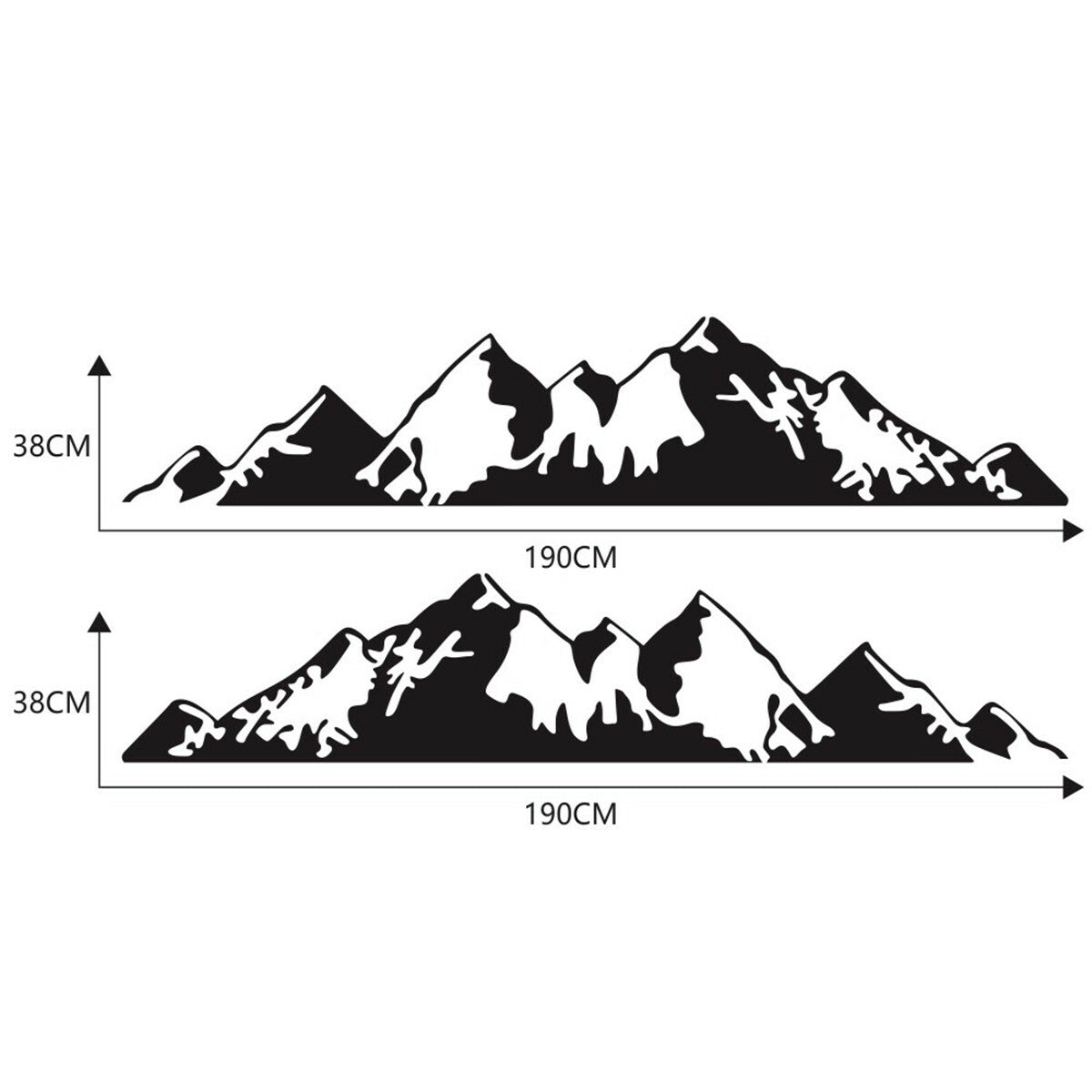 2pcs Mountain Range Scene Vinyl Decal Sticker Fit for Car Truck Side Door DIY