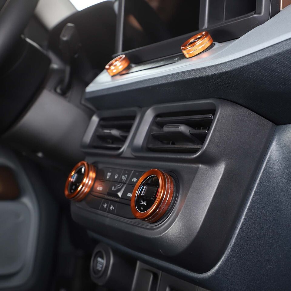 6PCS Orange Gear Shift Air Conditioner Knob ring Cover for ford maverick 2022-23