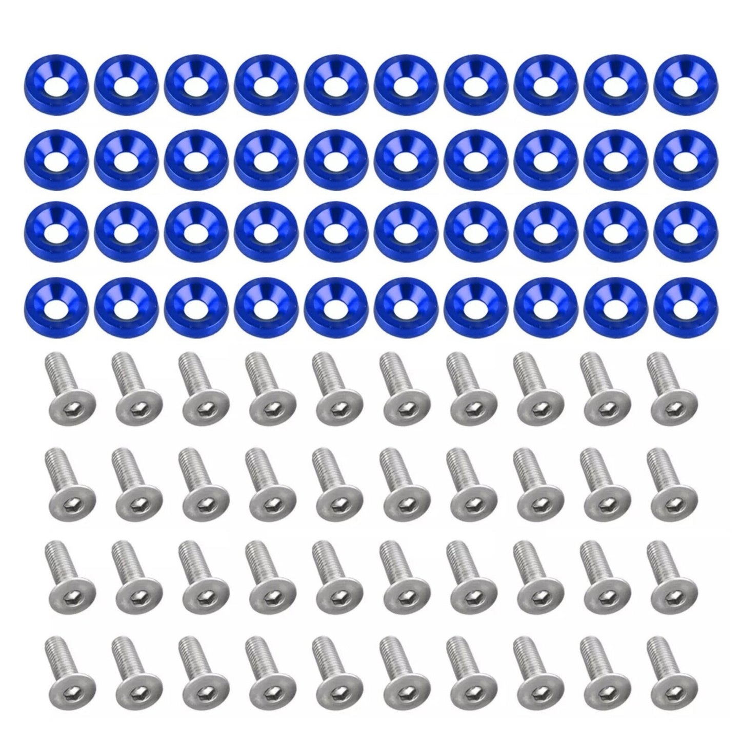 40PCS New Durable Aluminum Alloy Washer+Nuts Set Engine Bay Dress Up Kit