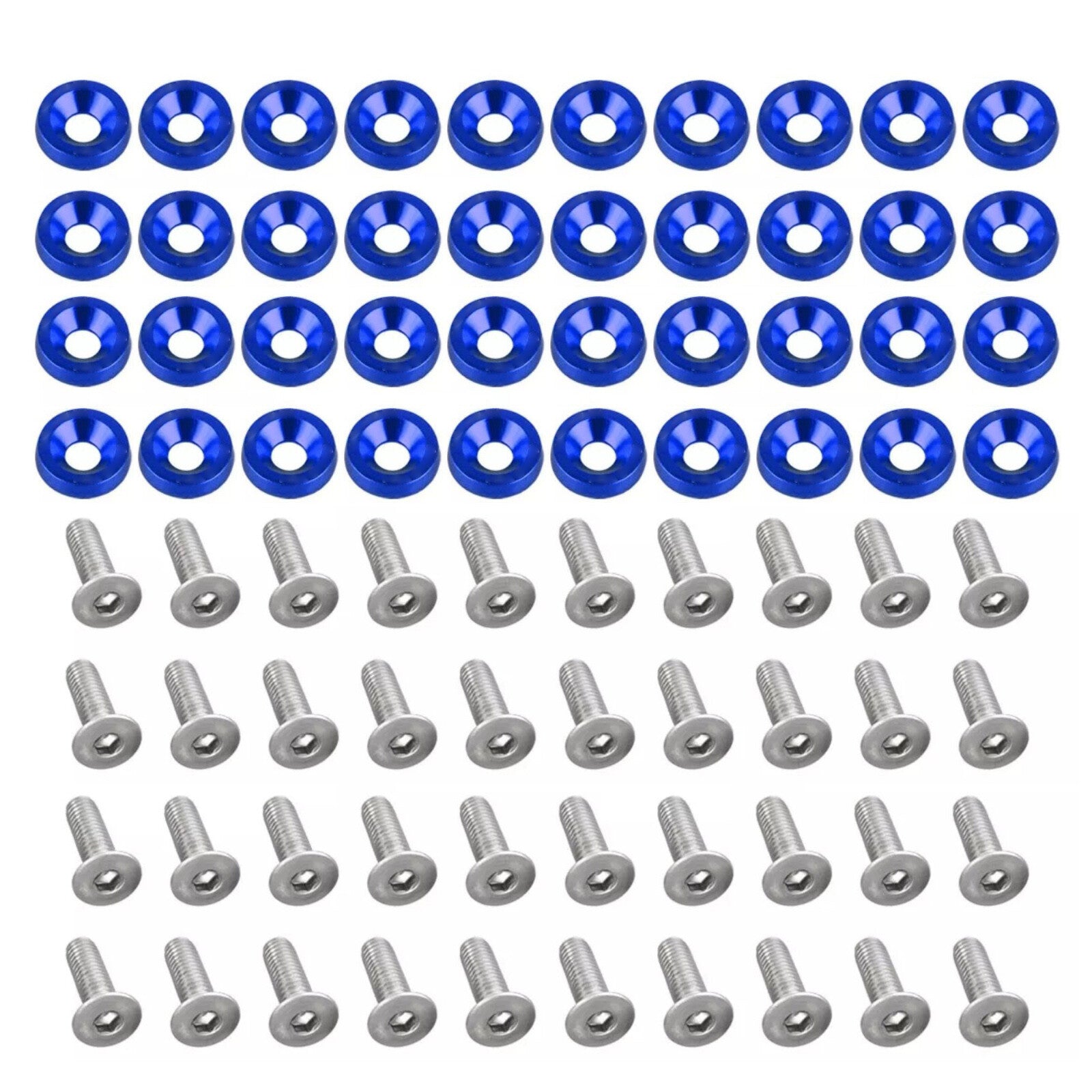 40PCS New Durable Aluminum Alloy Washer+Nuts Set Engine Bay Dress Up Kit