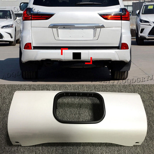 for LEXUS LX570 2016-21 Pearl White Car Rear Bumper Trailer Tow Hitch Cover Trim