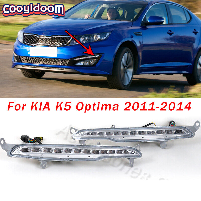 Pair Front Bumper Lamp LED Daytime Running Light for KIA K5 Optima 2011-2014